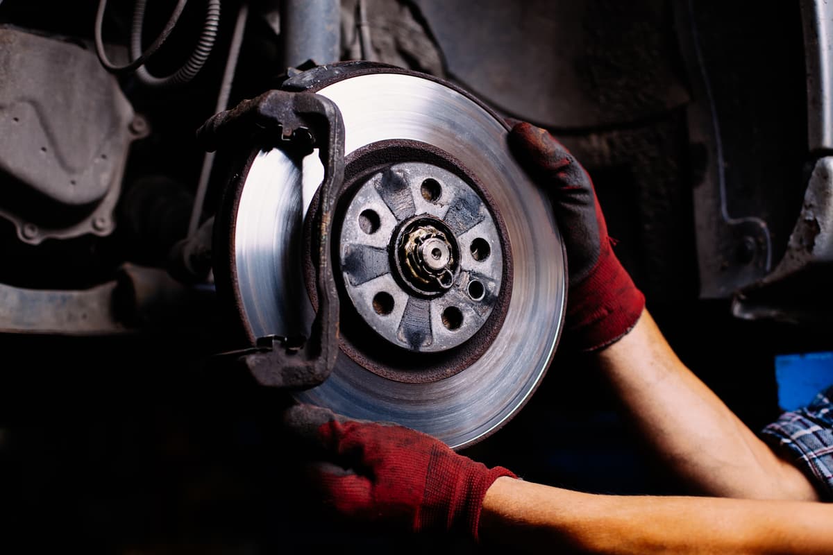 Mechanic working on a car